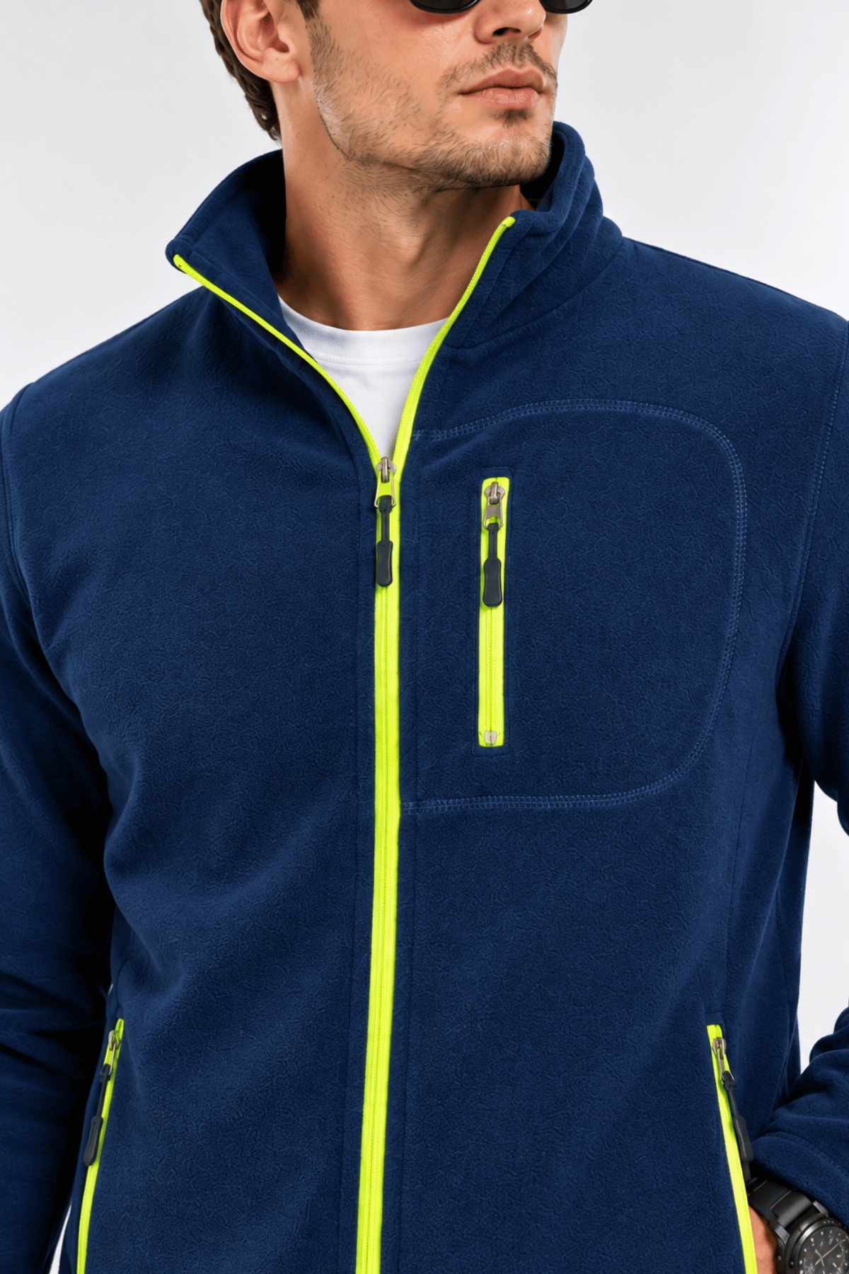 Unisex%20Polar%20Tam%20Fermuarlı%203%20Cepli%20Tüylenme%20Yapmaz%20Soğuğa%20Karşı%20Dayanaklı%20Spor%20Erkek-Kadın%20Polar%20Tekli-İndigo