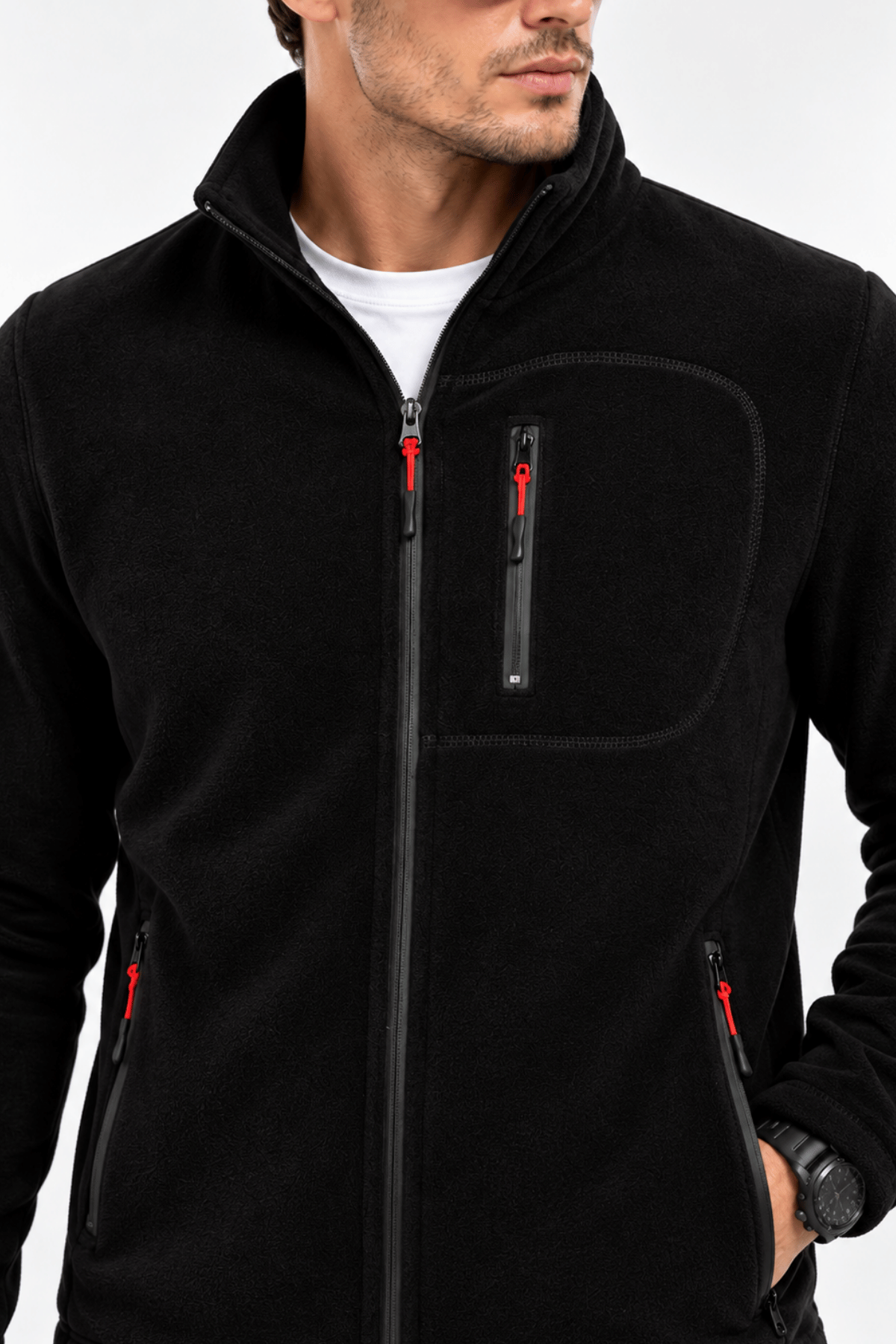 Unisex%20Polar%20Tam%20Fermuarlı%203%20Cepli%20Tüylenme%20Yapmaz%20Soğuğa%20Karşı%20Dayanaklı%20Spor%20Erkek-Kadın%20Polar%20Tekli