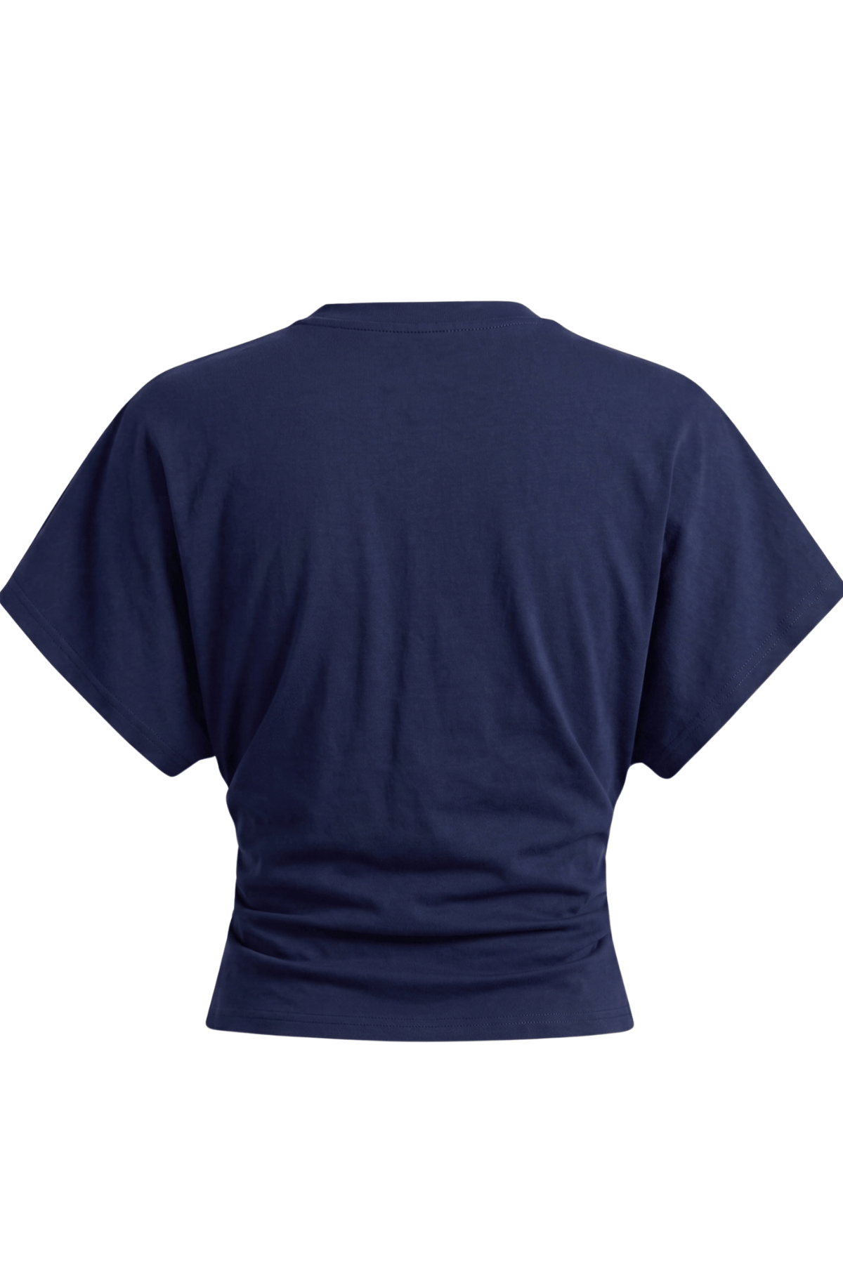 KADIN%20YARASA%20KOLLU%20BLUZ%20BASIC%20BELE%20OTURAN%20CROP%20BLUZ-Lacivert