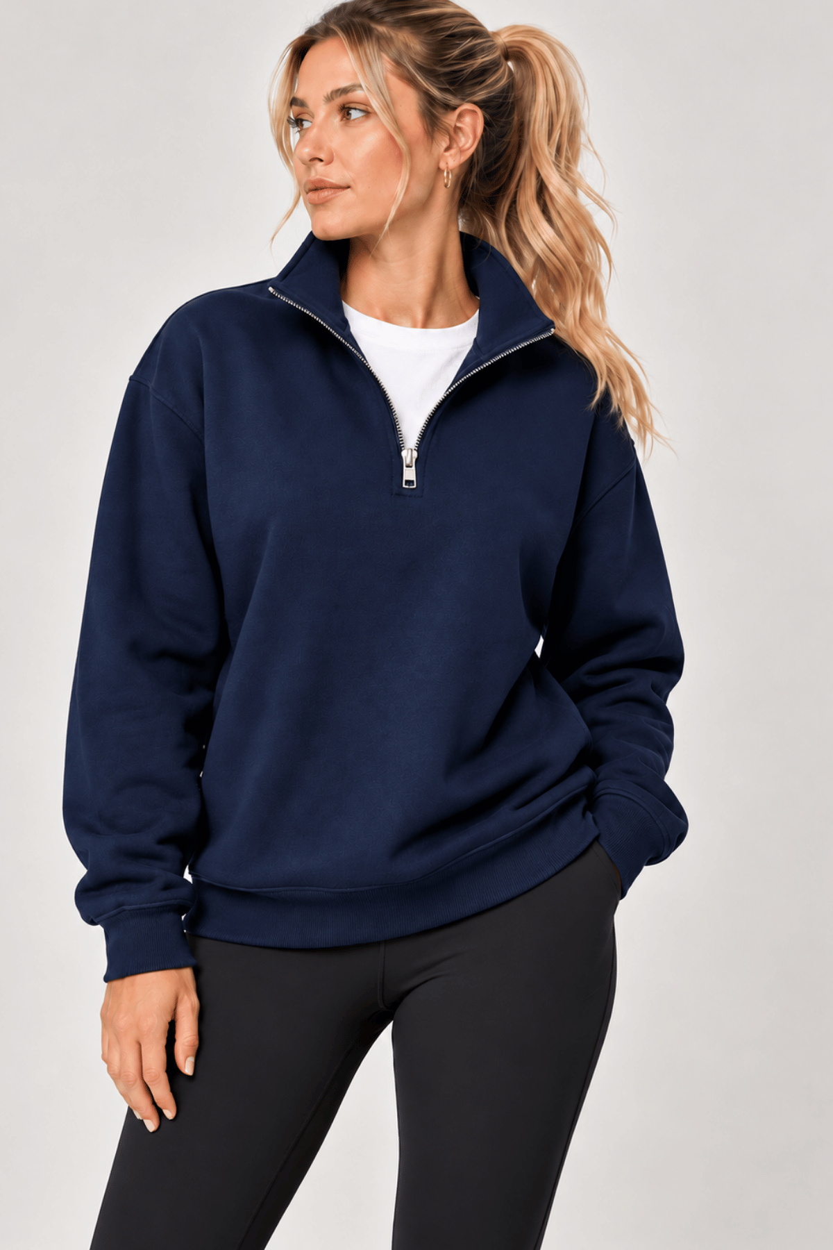Kadın%20Sweatshirt%20Dik%20Yaka%20Yarım%20Fermuarlı%20Oversize%20Kalıp%20İçi%20Polarlı%20Spor%20Sweatshirt%20YARIM-KADINSWEAT-Lacivert