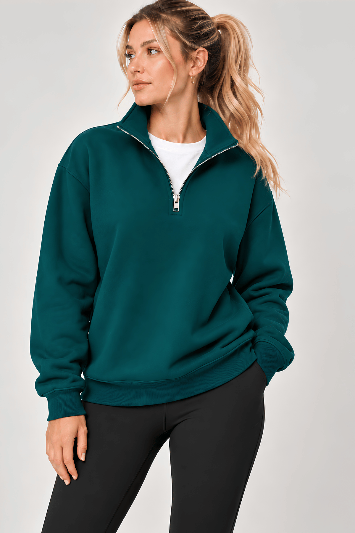 Kadın%20Sweatshirt%20Dik%20Yaka%20Yarım%20Fermuarlı%20Oversize%20Kalıp%20İçi%20Polarlı%20Spor%20Sweatshirt%20YARIM-KADINSWEAT-Nefti
