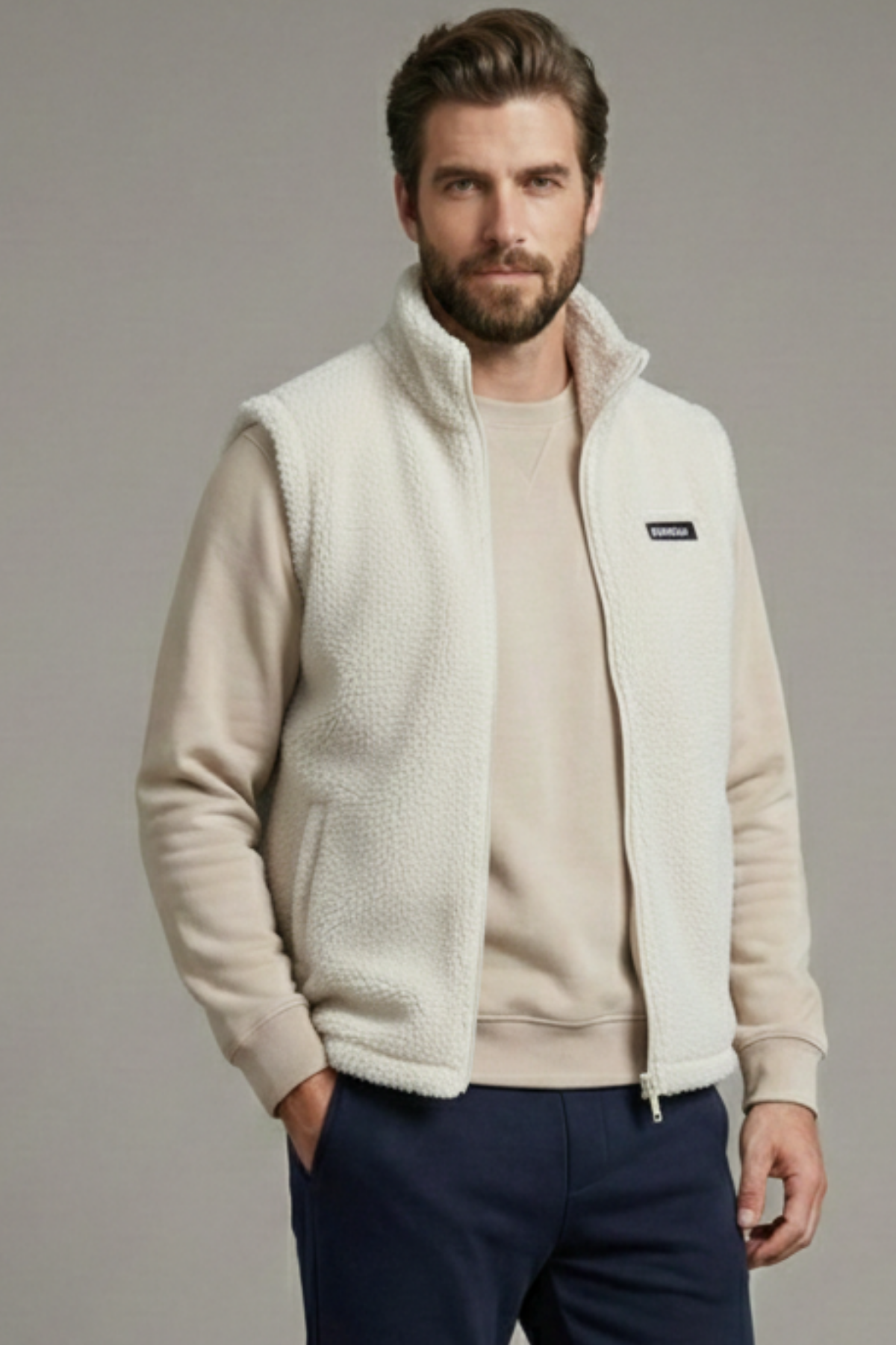 Erkek%20Yelek%20İçi%20Şardonlu%20Sherpa%20Peluş%20Yelek%20Tam%20Fermuarlı%20Cepli%20%20Kuzu%20Outdoor%20Yelek-Ekru
