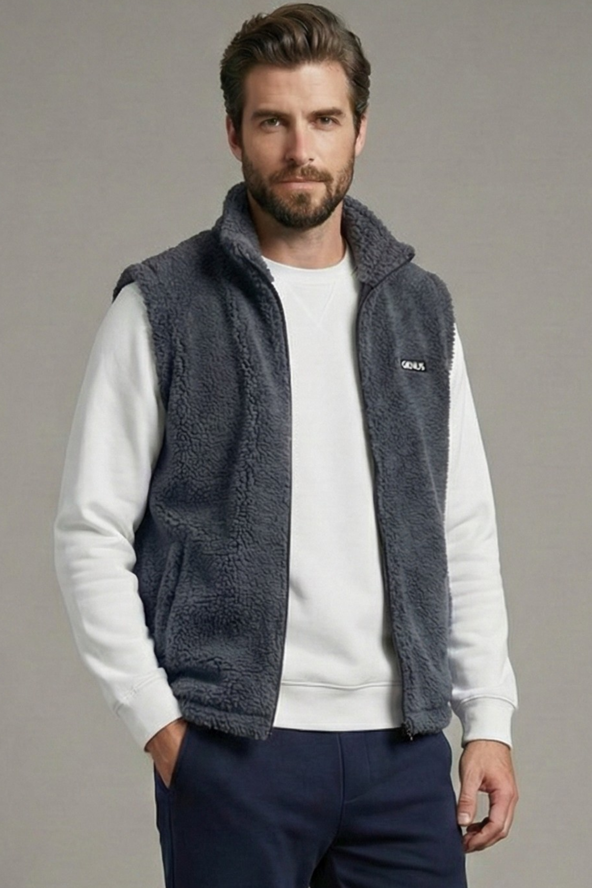 Erkek%20Yelek%20İçi%20Şardonlu%20Sherpa%20Peluş%20Yelek%20Tam%20Fermuarlı%20Cepli%20%20Kuzu%20Outdoor%20Yelek-Füme